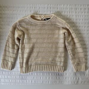 DKNY Cream Striped Crew Neck Sweater Girls Size 4T